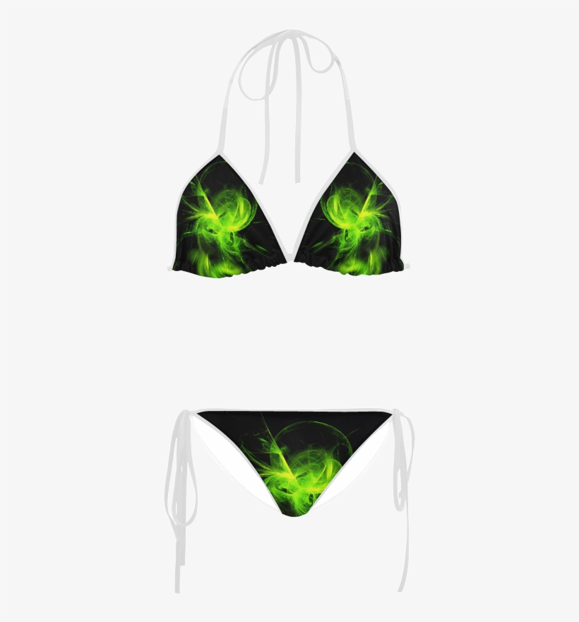 Green Flame Fractal Custom Bikini Swimsuit Artist Tracey - Rastafari, transparent png #5075642