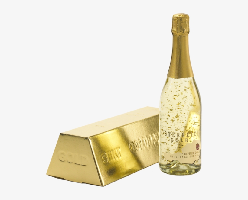 Sparkling Wine Gold With Gold Bar Carton Inführ 0,75l - Österreich Gold, transparent png #5076407