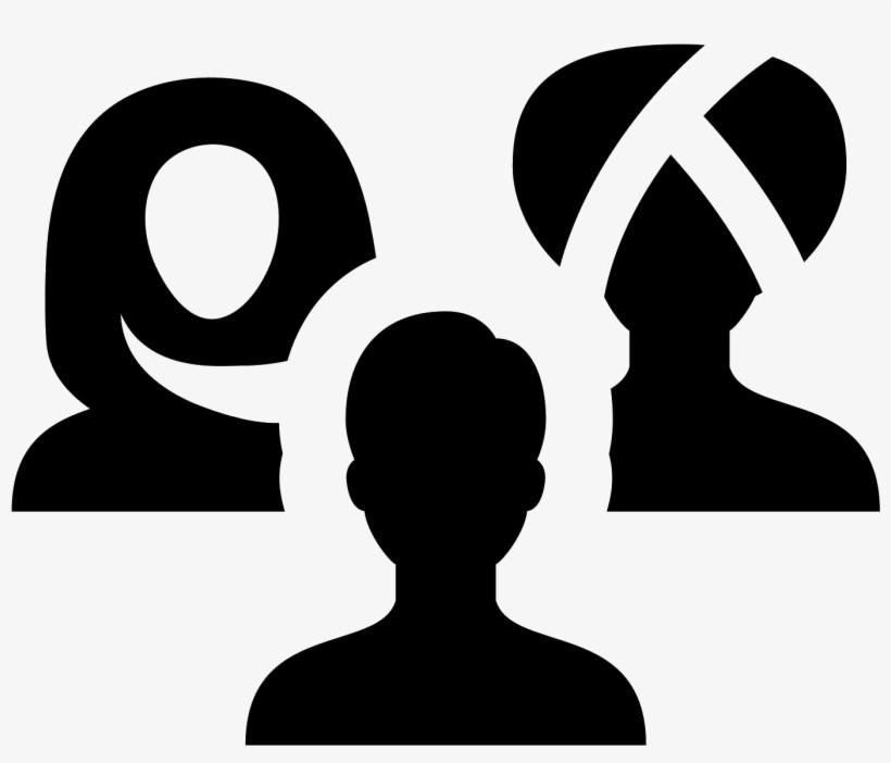 Multicultural People Icon Free - Silhouette, transparent png #5076642