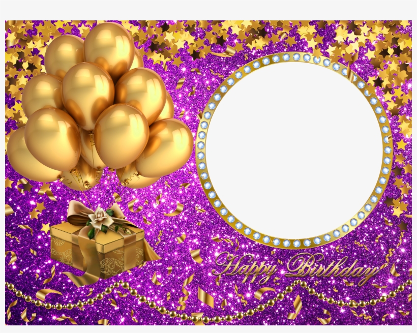 Happy Birthday Transparent Frame Gold, transparent png #5077420