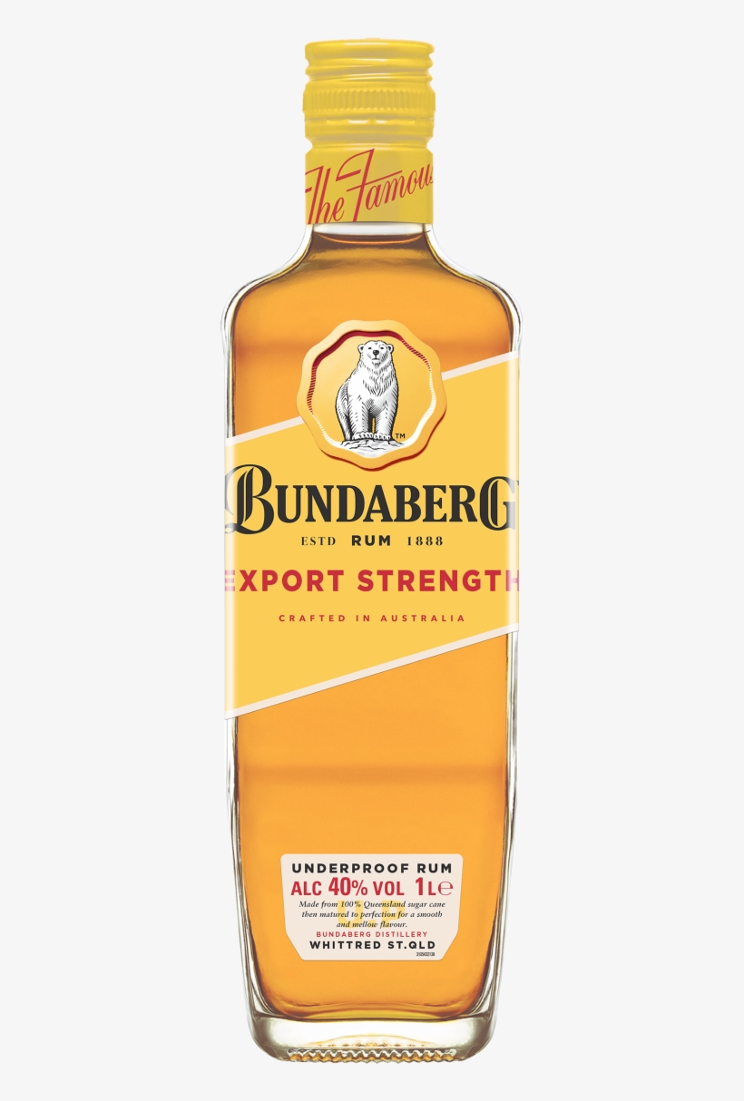Bundaberg Export Strength 1 Litre - Bundaberg Original Rum 700ml, transparent png #5078192