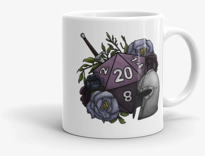 Fighter D20 White Mug - Dice, transparent png #5079047