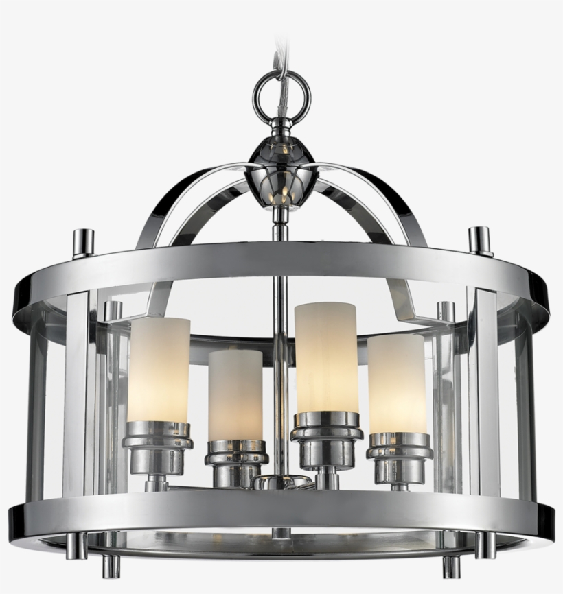 Glamour Ceiling Lamp, Glass Chrome Lantern Style Chandelier - Lampa Ze Szklanym Kloszem, transparent png #5081715