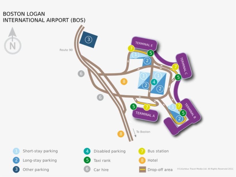 Map - Boston International Airport Map, transparent png #5083975