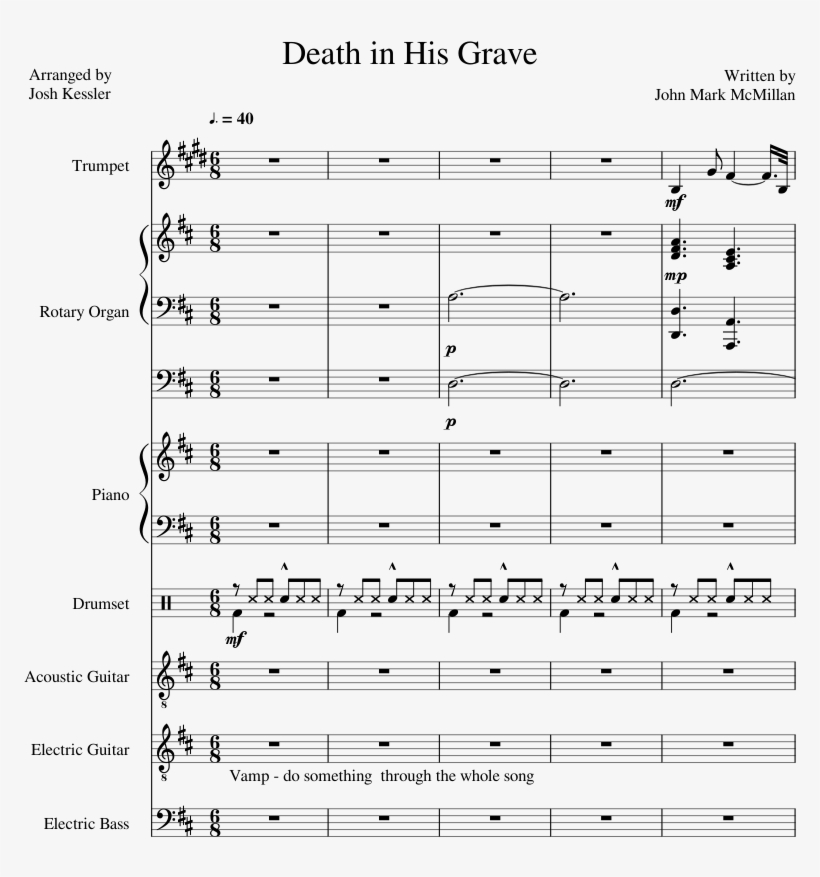 Death In His Grave Sheet Music For Piano, Trumpet, - America The Beautiful - Sheet Music, transparent png #5084534