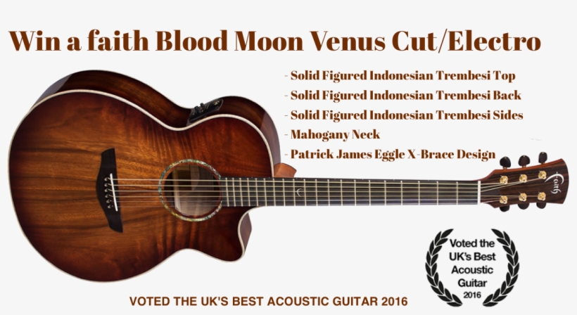 Win A Faith Blood Moon Venus Guitar Worth £929 With - Faith Venus Blood Moon Trembesi Acoustic-electric Guitar, transparent png #5084586