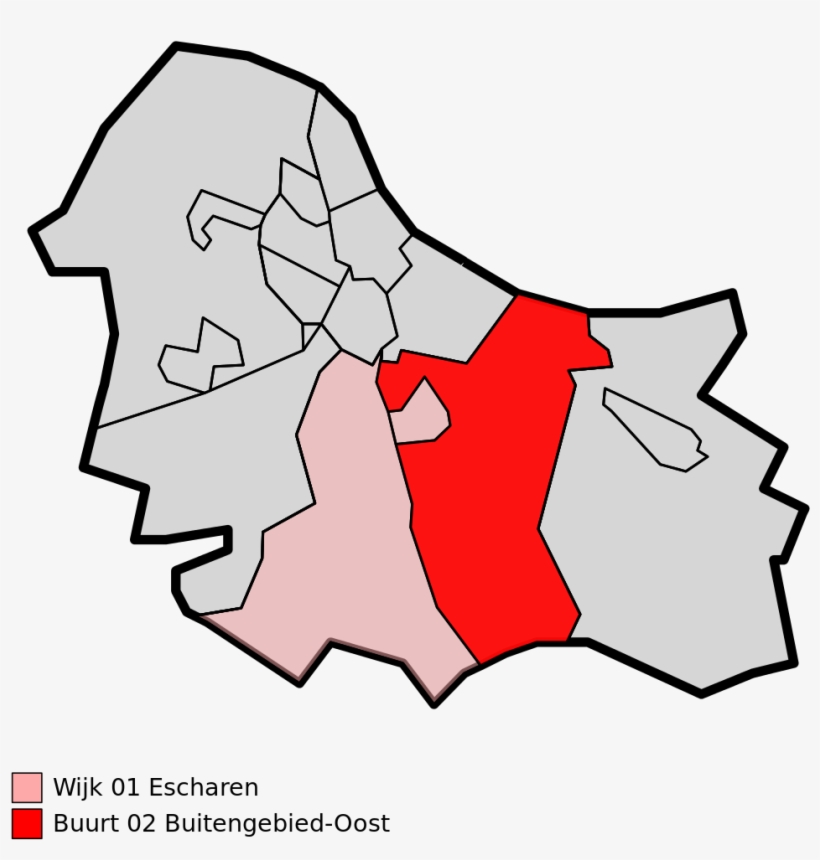 File - Map - Nl - Grave - Wijk 01 Escharen - Buurt - Lutjebroek, transparent png #5084900