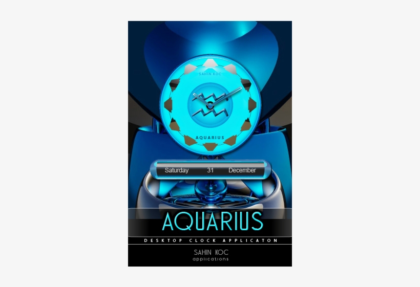 Aquarius Beautiful Clock Widget Zodiac Theme For Android - Graphic Design, transparent png #5087548