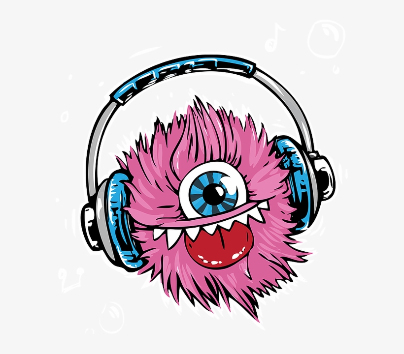 Monster, Headphones, Headset, Listen, Smile, Music - Monster Listen To Music, transparent png #5088395