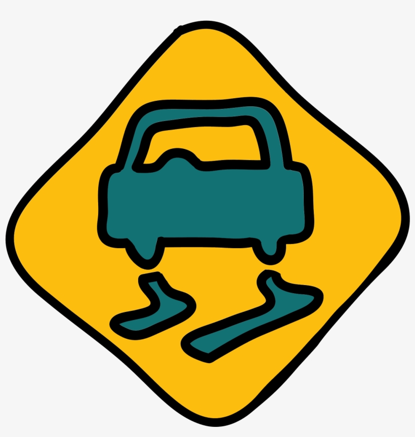 Slippery Road Icon - Design, transparent png #5090555