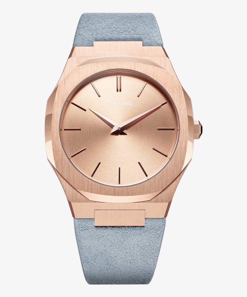 A-utl04 D1 Milano Rose Gold Light Blue Ultra Thin 38mm - D1 Milano Watch, transparent png #5092839