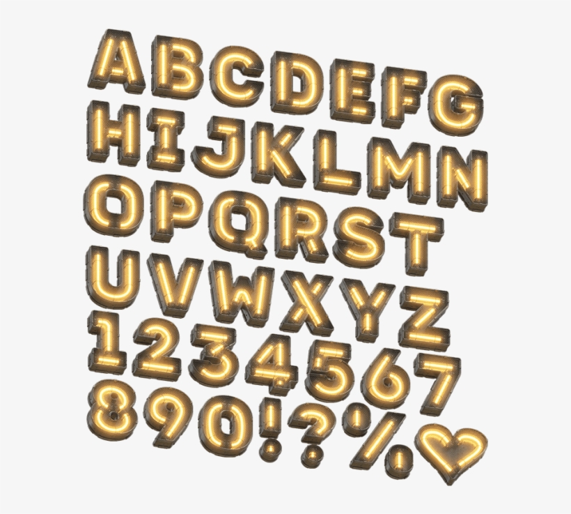 Futuristic Yellow Light Font - Yellow, transparent png #5093009