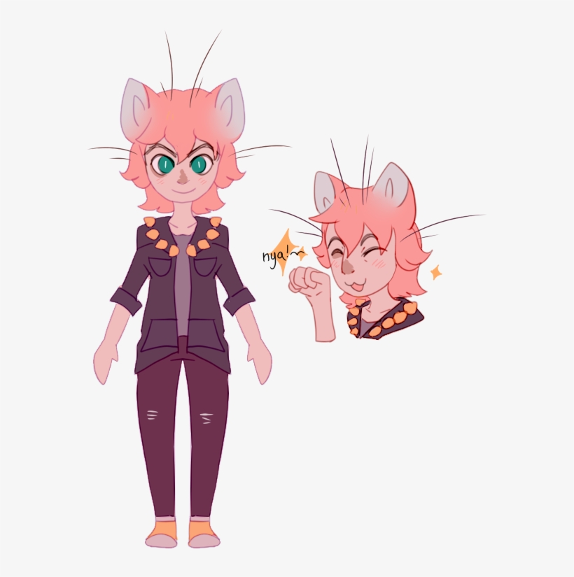 Pleas Draw My Kawaii Neko Girl She Has Pink Hair, Fluffy - Cartoon, transparent png #5094354