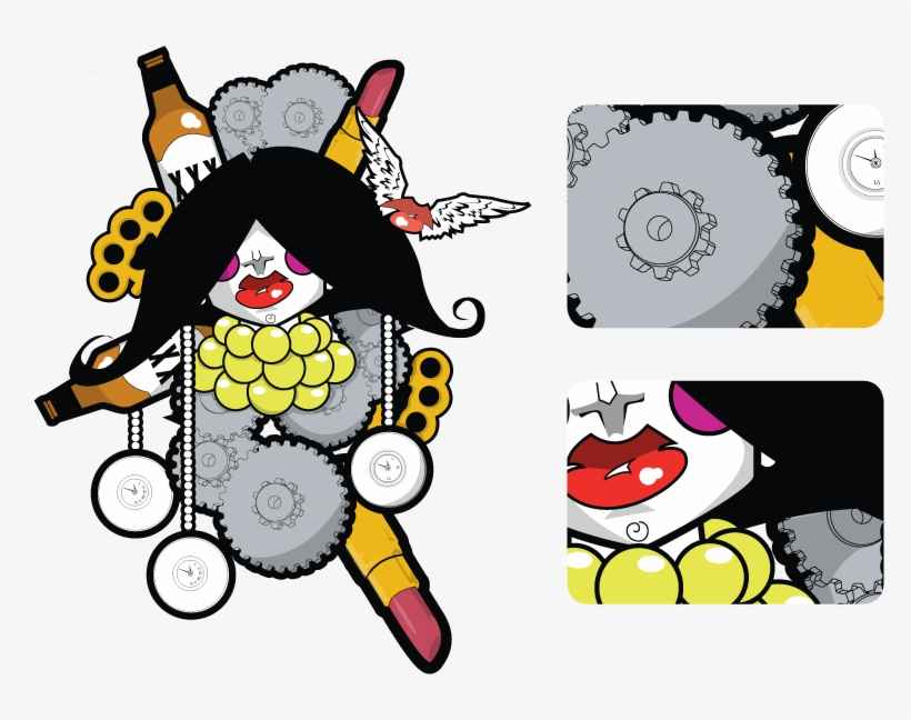 Brass Knuckles And Lip Gloss Illustration - Graphic Design, transparent png #5094556