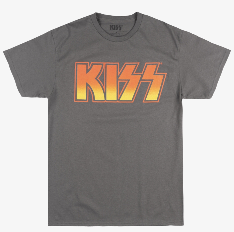 Kiss Band Logo T-shirt Charcoal Rock Music Tee Mens, transparent png #5098876