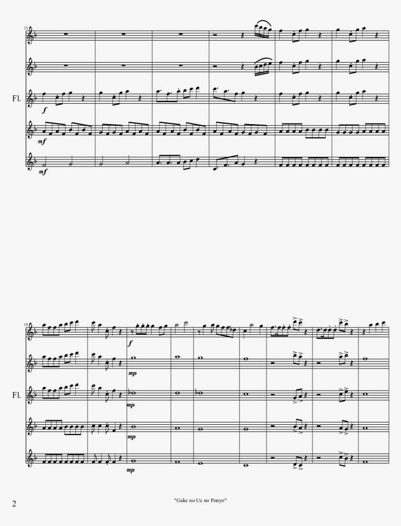 Ponyo Sheet Music Composed By Composed By Joe Hisaishi - Ponyo Sheet Music Cello, transparent png #5098994