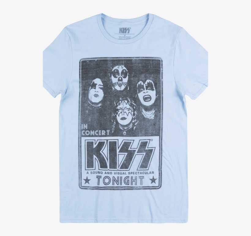 Kiss Concert Poster T-shirt Charcoal Rock Music Tee - Kiss T Shirt In Concert, transparent png #5099421