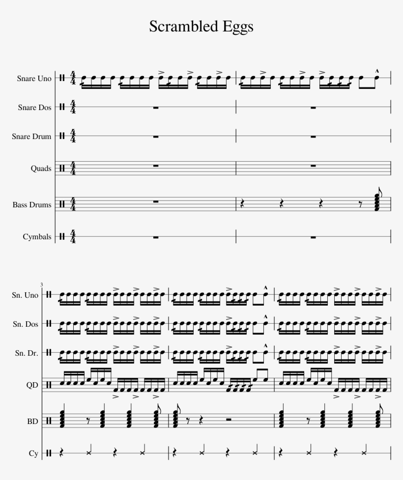 Scrambled Eggs Sheet Music Composed By Composer 1 Of - Document, transparent png #510741