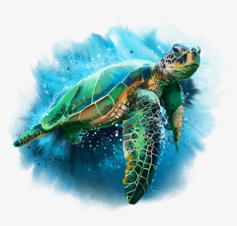 Svg Free Download Green Sea By Kajenna On Deviantart - Sea Turtle Watercolor Painting, transparent png #510855