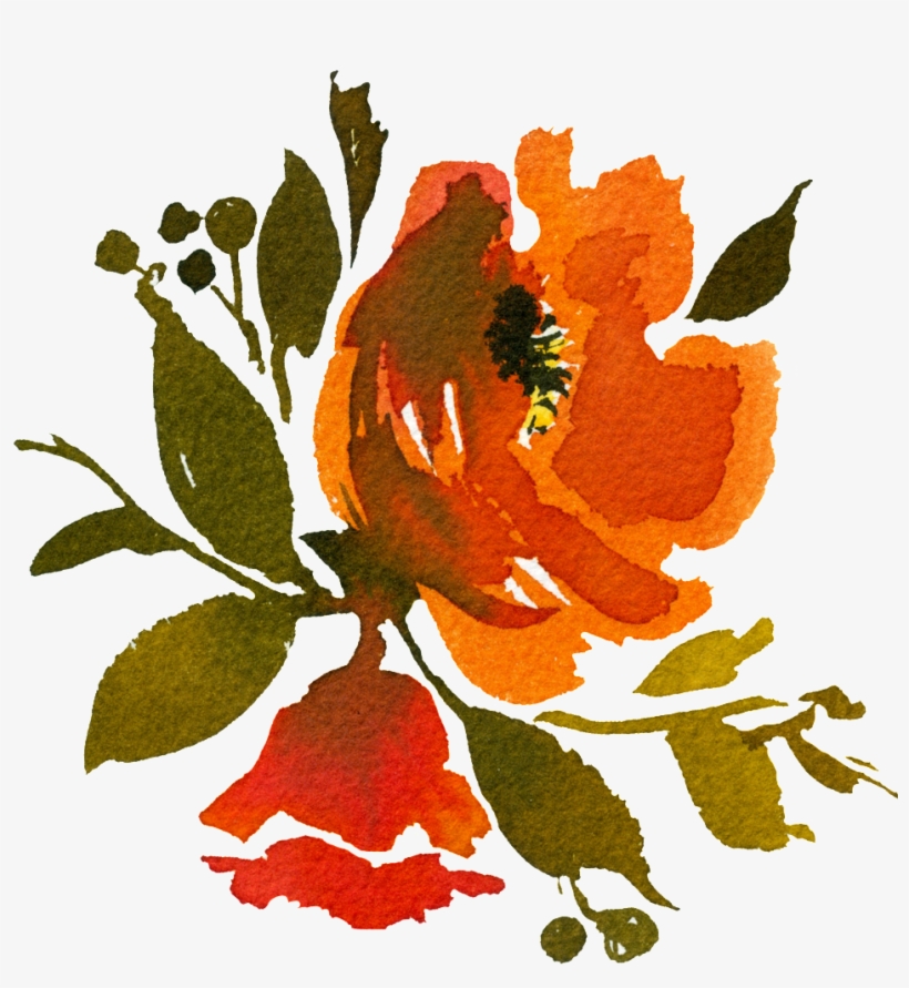 This Graphics Is Orange Smudge Flower Png Transparent - Tiefe Orange Lila Wedding Blumentischnummer Karte, transparent png #511425