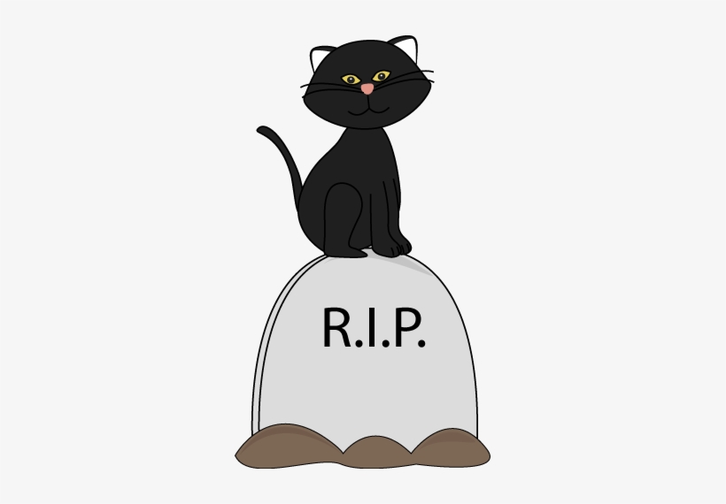 Graveyard Clipart Cute Halloween Cat - Rip My Love Life, transparent png #511753