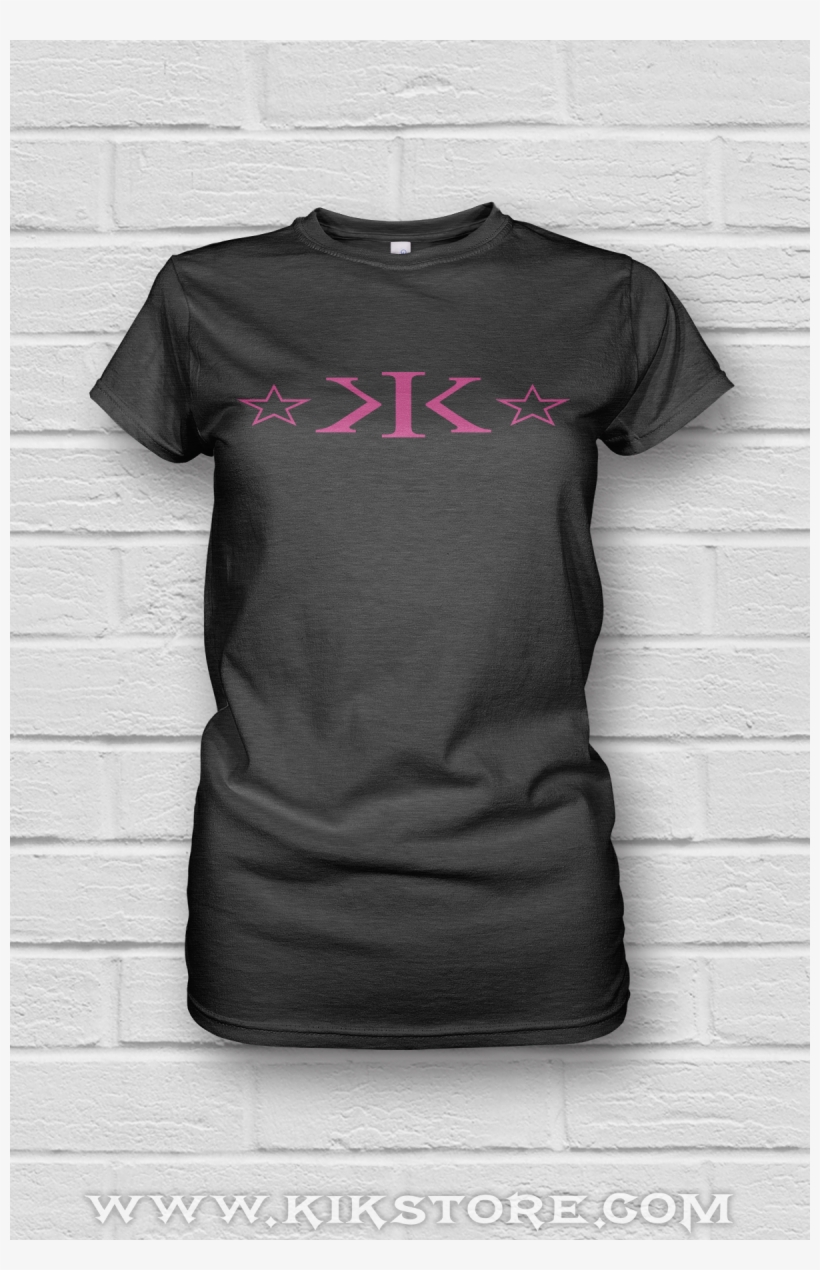 K - I - K - Stars - Grey W/pink Logo - T-shirts - T-shirt, transparent png #511918