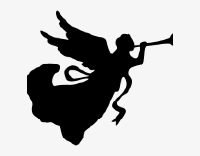 Angelic Trumpet Png Png Free Stock - Angel With Trumpet Silhouette, transparent png #512041
