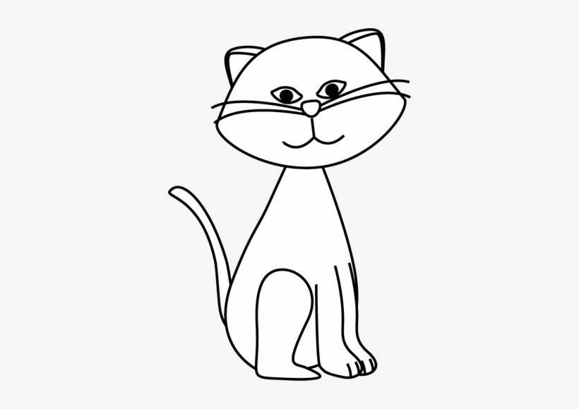 Black And White Black Cat - Cat Black And White Clip Art, transparent png #512319