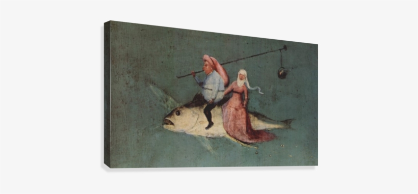 Two Figures On A Fisch Canvas Print - Temptation Of St. Anthony (detail), transparent png #513130