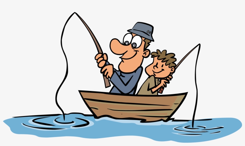 Complete Cartoon Fishing Pics 10391 Png 2222 1215 Humor - Father And Son Fishing, transparent png #513576
