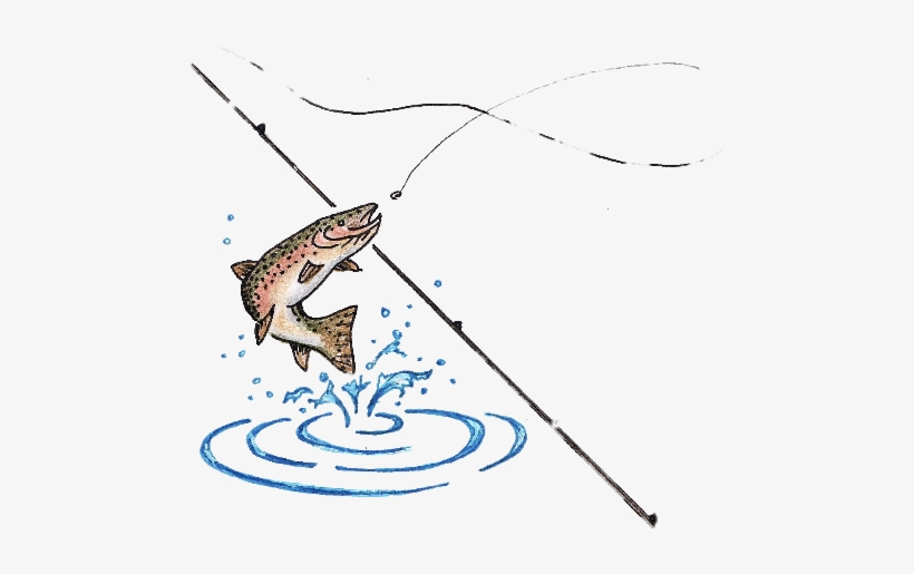 Fishing Rod With Fish, transparent png #513680