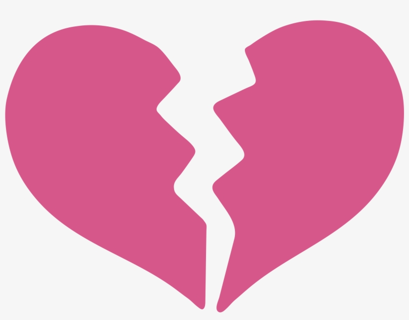 Pink Broken Heart Png Clipart - Pink Broken Heart Emoji, transparent png #514492