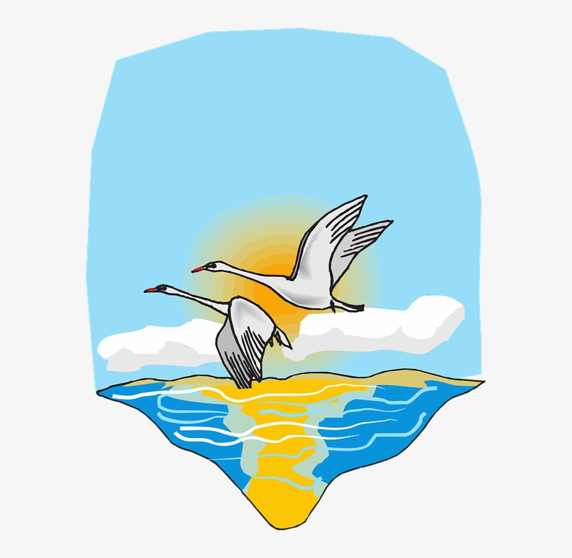 Birds Flying Geese Free Vector Graphic On - Birds Flying Over The Sea Clipart, transparent png #517490