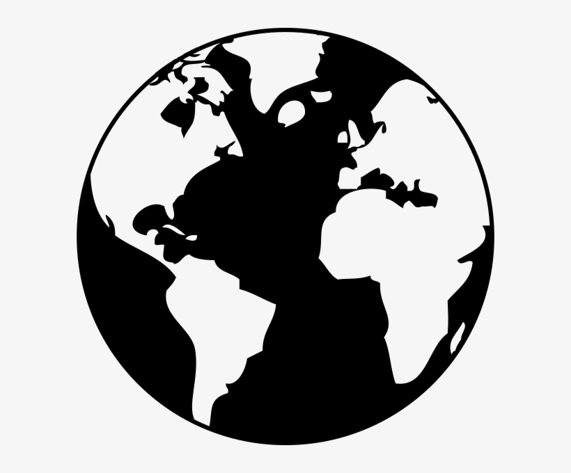 Vector Earth Svg Drawing - Earth Drawing Black And White, transparent png #518017