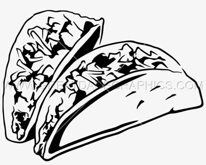 Tacos Clipart Two - Tacos Clip Art Black And White, transparent png #518883