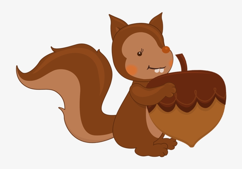 Squirrel And Autumn Nuts - Squirrel With A Nut Png, transparent png #518913