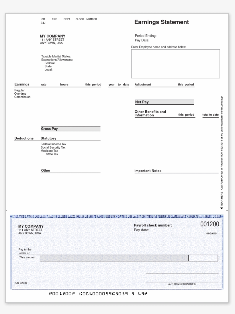 Picture Of Adp Manual Preprinted Checks - Template, transparent png #518939