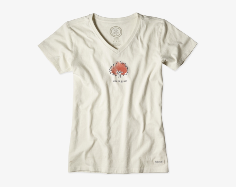 Women's Watercolor Tree Crusher Vee - Active Shirt, transparent png #519107