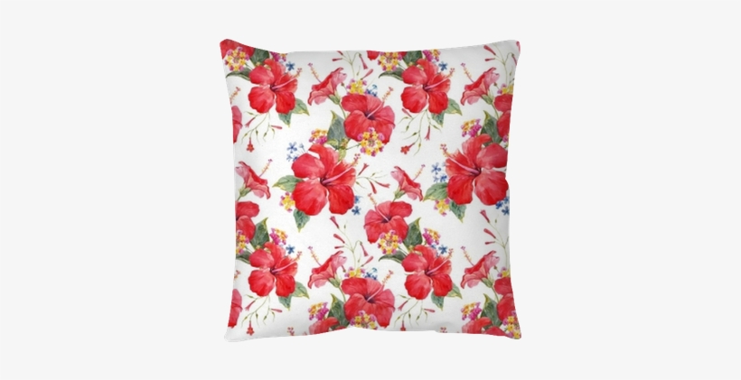 Watercolor Tropical Floral Vector Pattern Throw Pillow - Watercolor Painting, transparent png #519780
