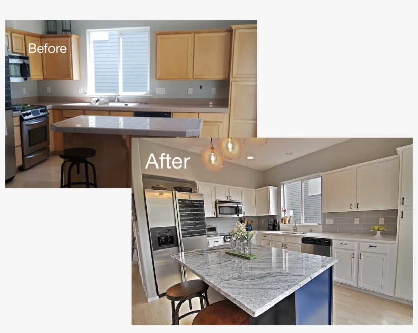 Portland Granite Kitchen Before After - Tom Crandon, transparent png #5100498