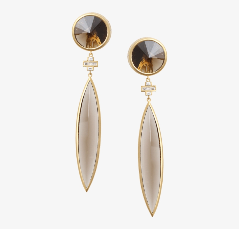 Affinity Smokey Quartz Stiletto Earrings - Earring, transparent png #5101035