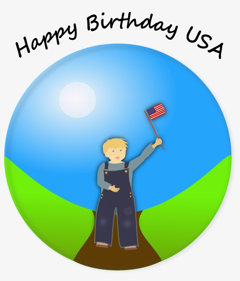 Drawing Of Boy With American Flag - Floral Birthday 3 Card, transparent png #5101543
