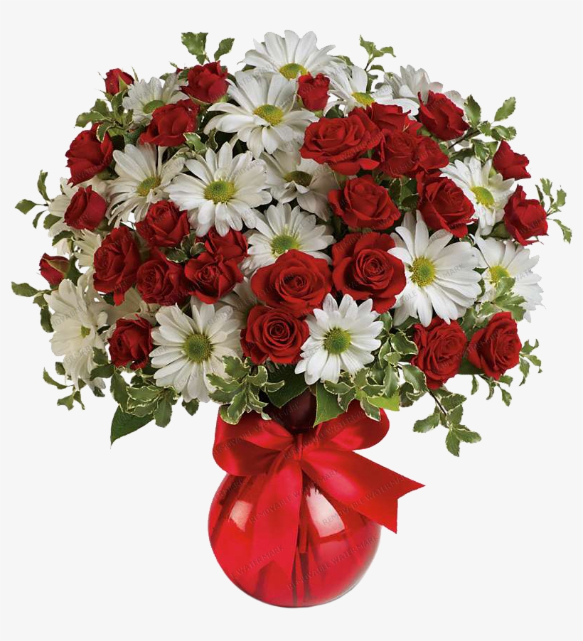 Flowers Have Two Unique Peculiarities Because They - Red, White And You Bouquet - Premium - Birthday Flowers, transparent png #5104935