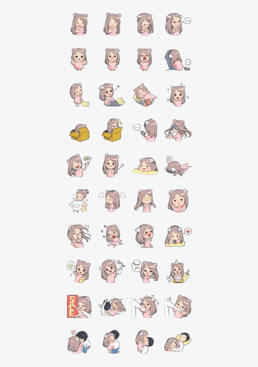 Cat Girl Love Story - Kiyo & Masaru 貼圖, transparent png #5105154