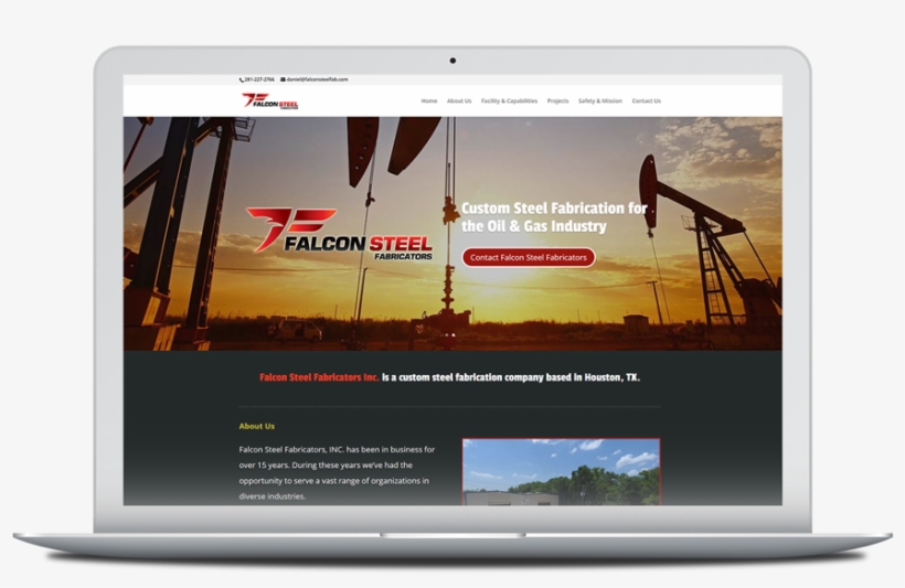 Houston Web Design Webwize Portfolio Falcon Steel Fab - Houston, transparent png #5105770