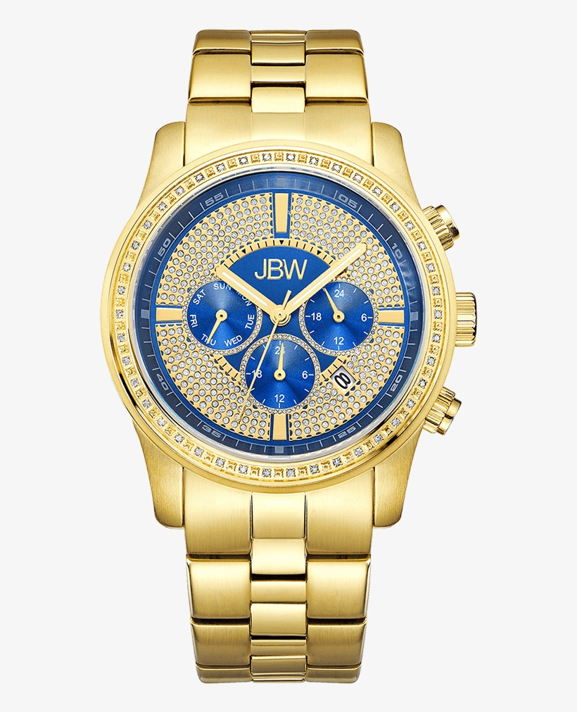 Jbw Vanquish J6337e Gold Gold Diamond Watch Front - Jbw J6337b Men's Vanquish Diamond Watch, transparent png #5108026