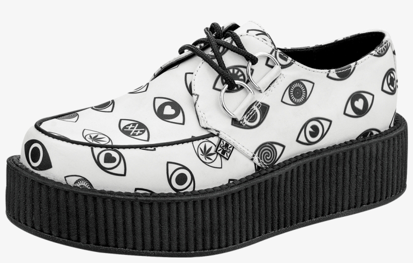 Black And White Eye Pattern Creepers - Shoes Creepers, transparent png #5108156