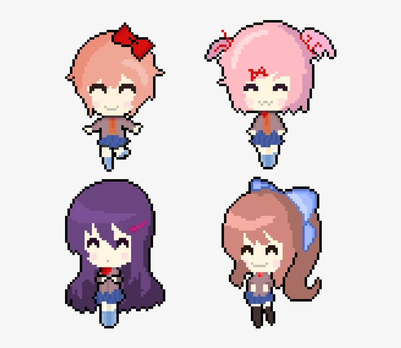 Doki Doki Literature Club Literature Club, Awesome - Doki Doki Pixel Art, transparent png #5108697