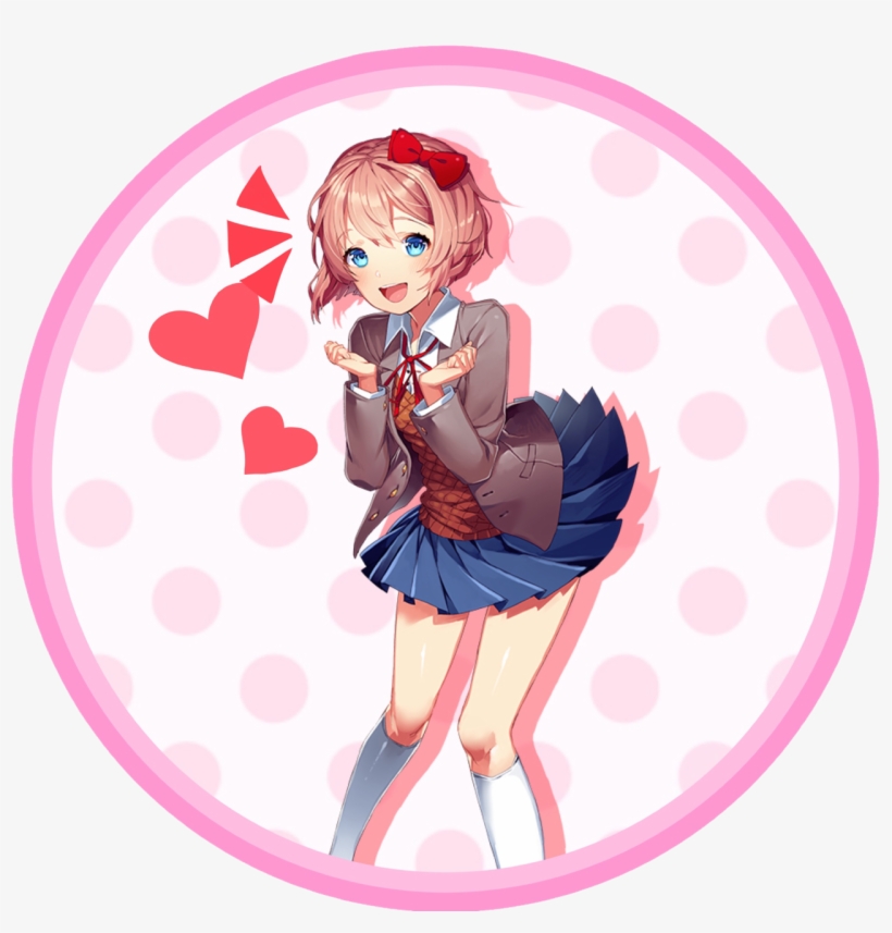 Doki Doki Literature Club Circular Icons - Doki Doki Literature Club Monika, transparent png #5108761