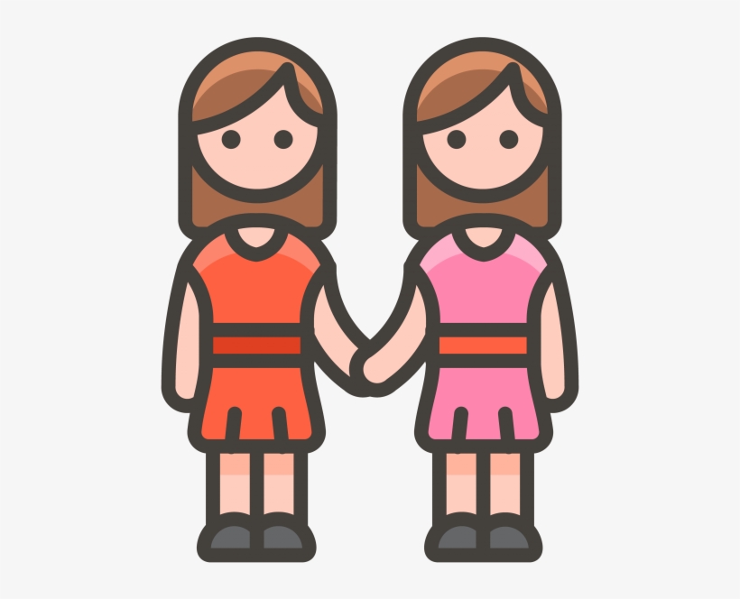 Two Women Holding Hands Emoji - Iconos Mujeres Png, transparent png #5110181